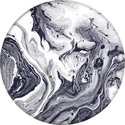 Front. PopSockets - PopSockets PopGrip - Black and White Marble - Black and White Marble.