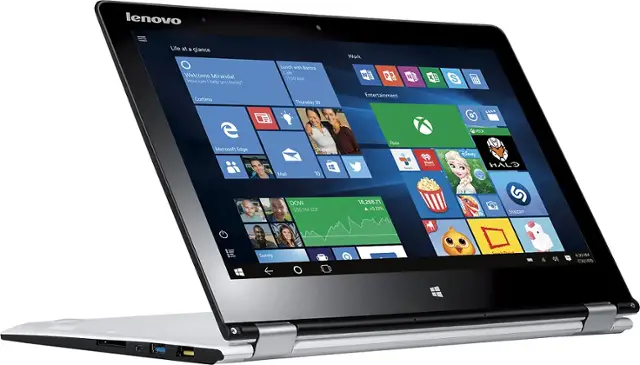 Angle. Lenovo - Yoga 700 11.6" 2-in-1 Touch-Screen Laptop - Intel Core m5 - 4GB Memory - 128GB Solid State Drive - Light Silver.