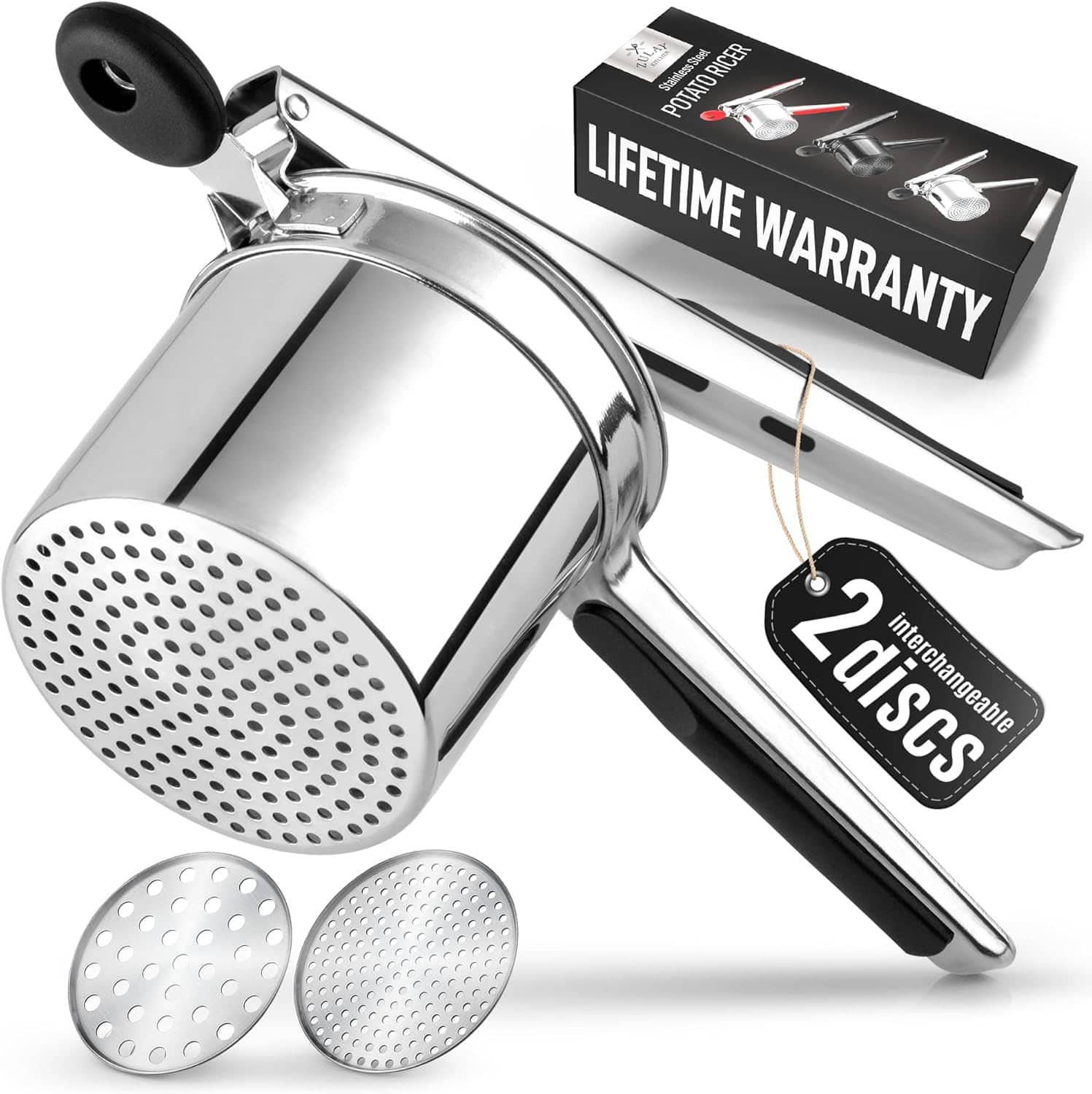 BLY S Stoef RICER Statntens-Soed POTATO LIFETIME WARRANTY 2 discs interchangeable