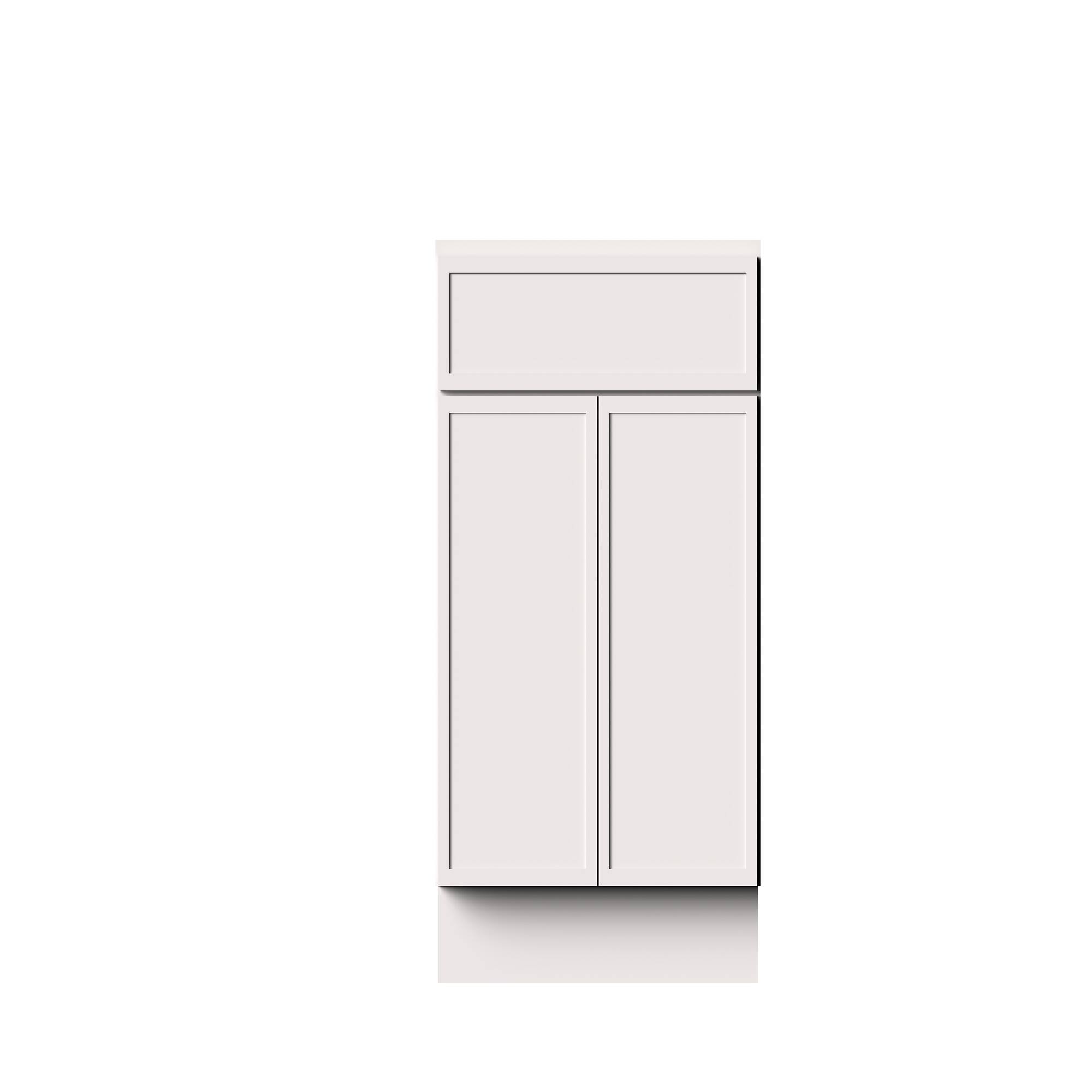 Alt View 1. Boyel Living - 24-in W x 34.5-in H x 24-in D Slim Shaker RTA Kitchen Base Cabinet with Soft-Close - Snow White.