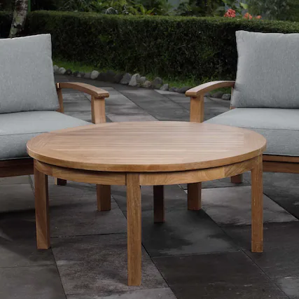 Front. Modway - Marina Outdoor Patio Teak Round Coffee Table by Modway - Natural.