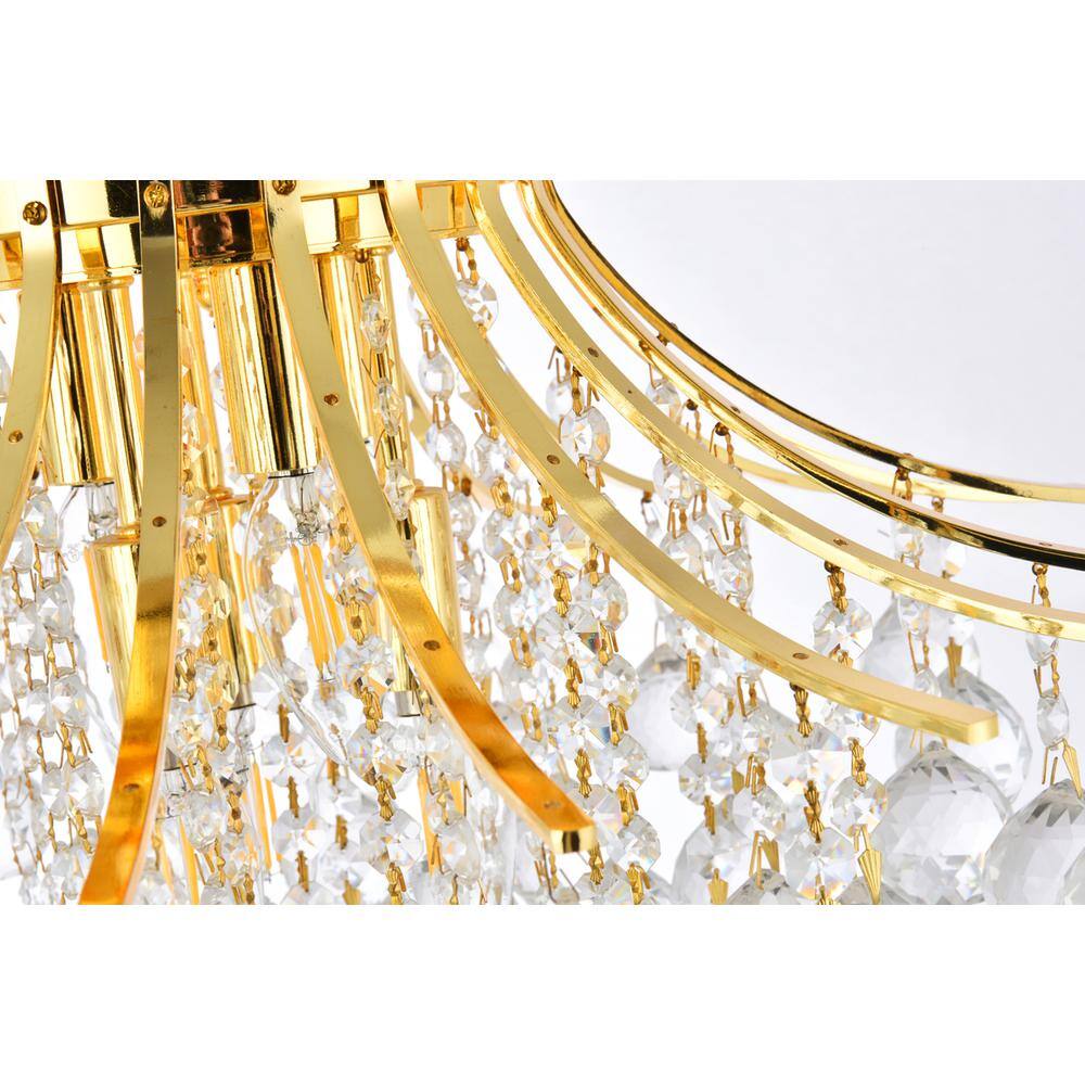 Alt View 1. Elegant Lighting - Toureg 6 light Gold Flush Mount Clear Royal Cut Crystal - Gold.