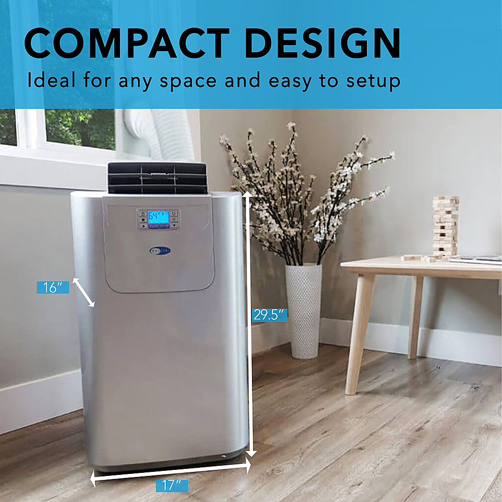 Angle View: Whynter - 400 Sq. Ft. Portable Air Conditioner - Silver