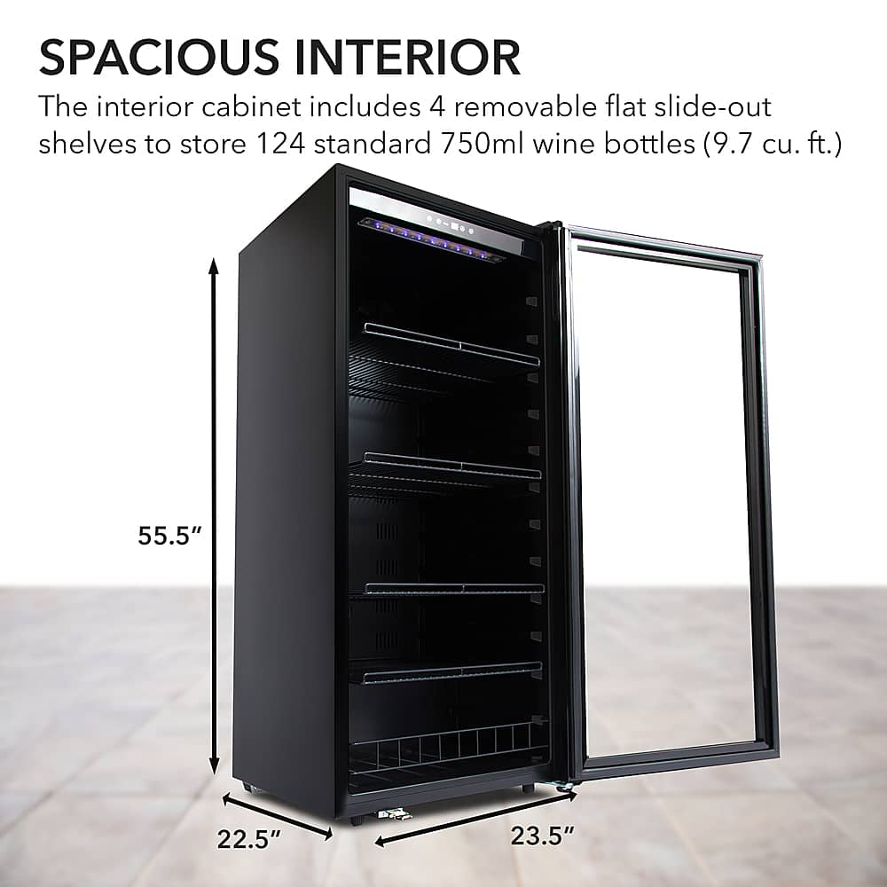 Left View: Whirlpool - 14-Bottle Beverage Cooler - Stainless Steel