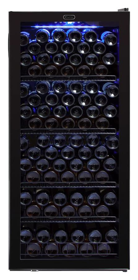 Whynter - 124-Bottle Wine Refrigerator - Black - Front_Zoom