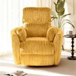 Anysun - Modern Power Swivel Glider Recliner with Integrated USB Charging and Plush Seating - Yellow