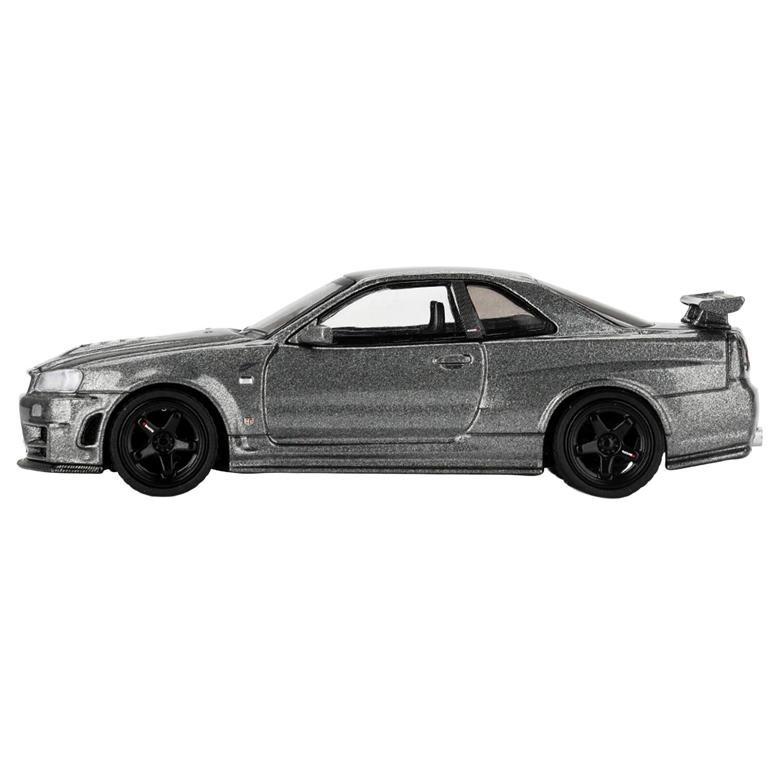 Alt View 2. True Scale Miniatures - Nissan Skyline GT-R (NISMO BNR34 CRS Version) RHD Dark Metal Gray Metallic Limited Edition 1/64 Model Car by Mini GT.