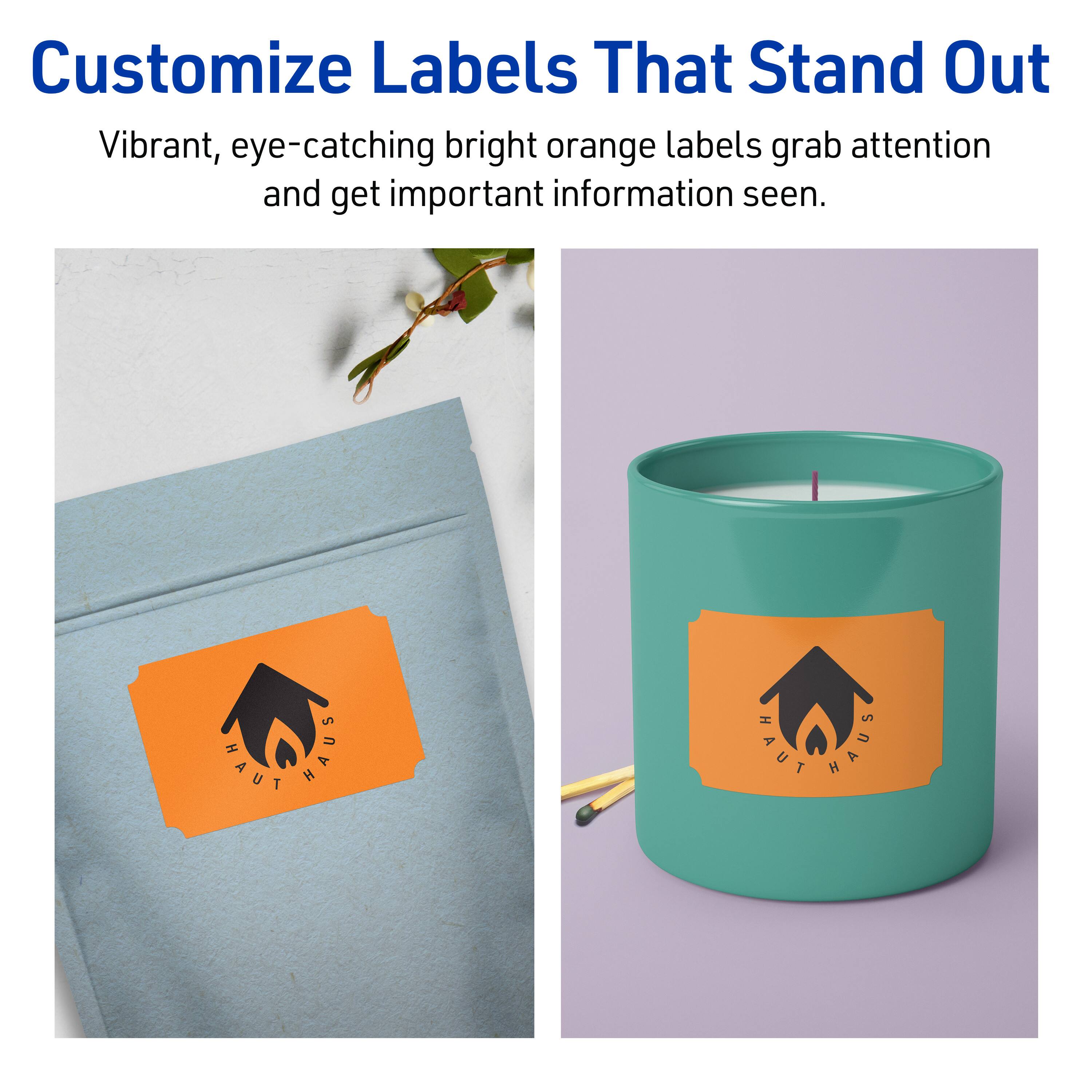 Customize Labels That Stand Out

Vibrant, eye-catching bright orange labels grab attention and get important information seen.

HAUT HAUS HAUT HAUS