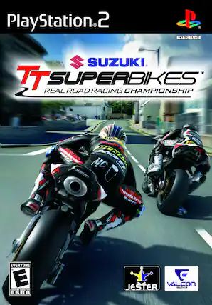 PlayStation 2
NTSC U/C
SUZUKI
TT SUPERBIKES
REAL ROAD RACING CHAMPIONSHIP
EVERYONE
E
CONTENT RATED BY ESRB
JESTER
VALCON GAMES - E (Everyone)