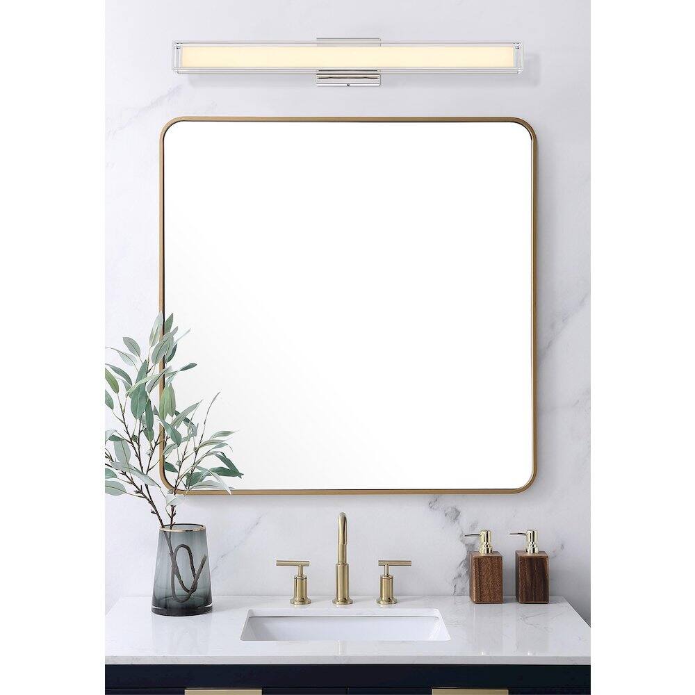 Alt View 5. Living District - Aden 31 Inch Led Wall Sconce In Chrome - Chrome.