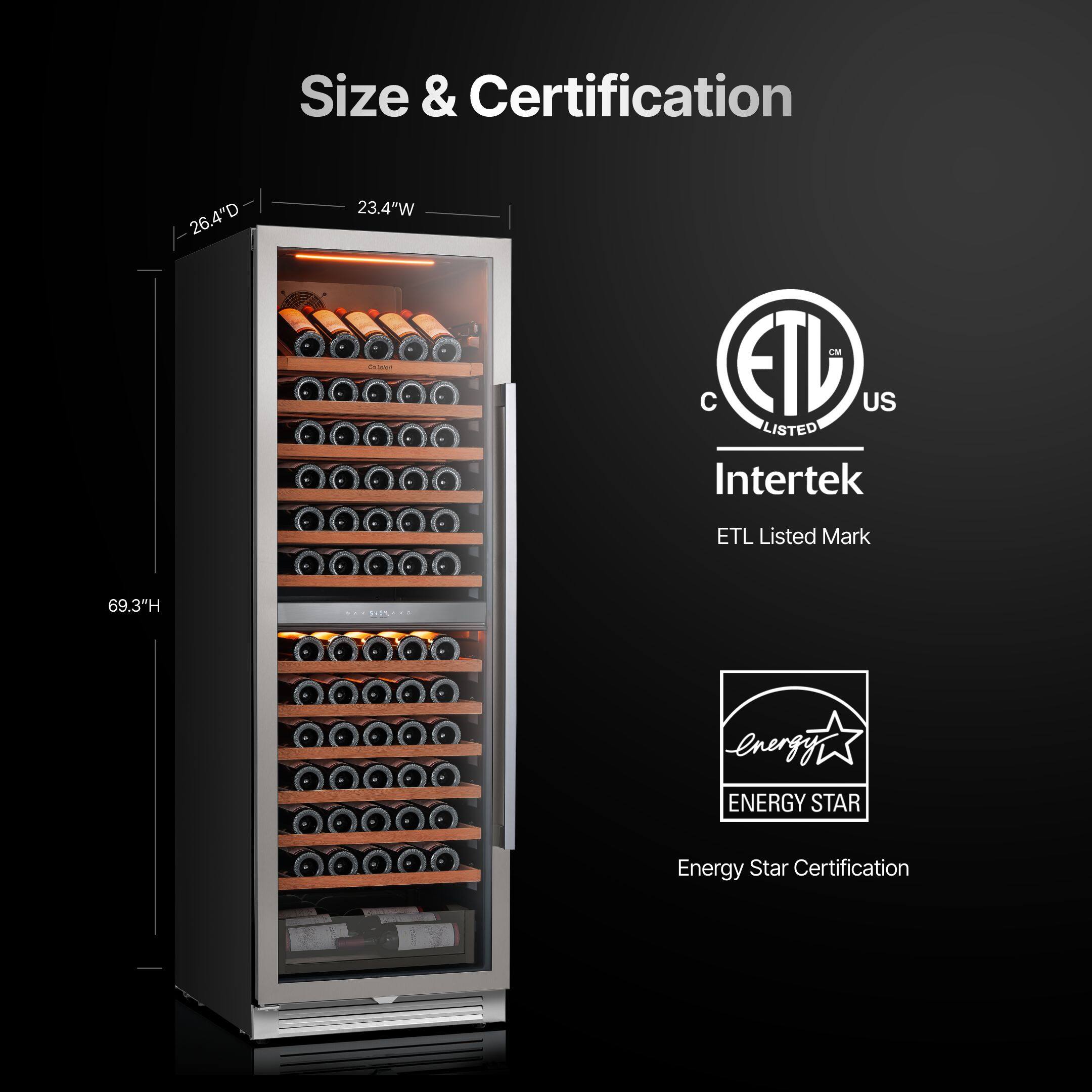 Size & Certification

- 26.4"D
- 23.4"W
- 69.3"H

ETL Listed Mark
Intertek

Energy Star Certification