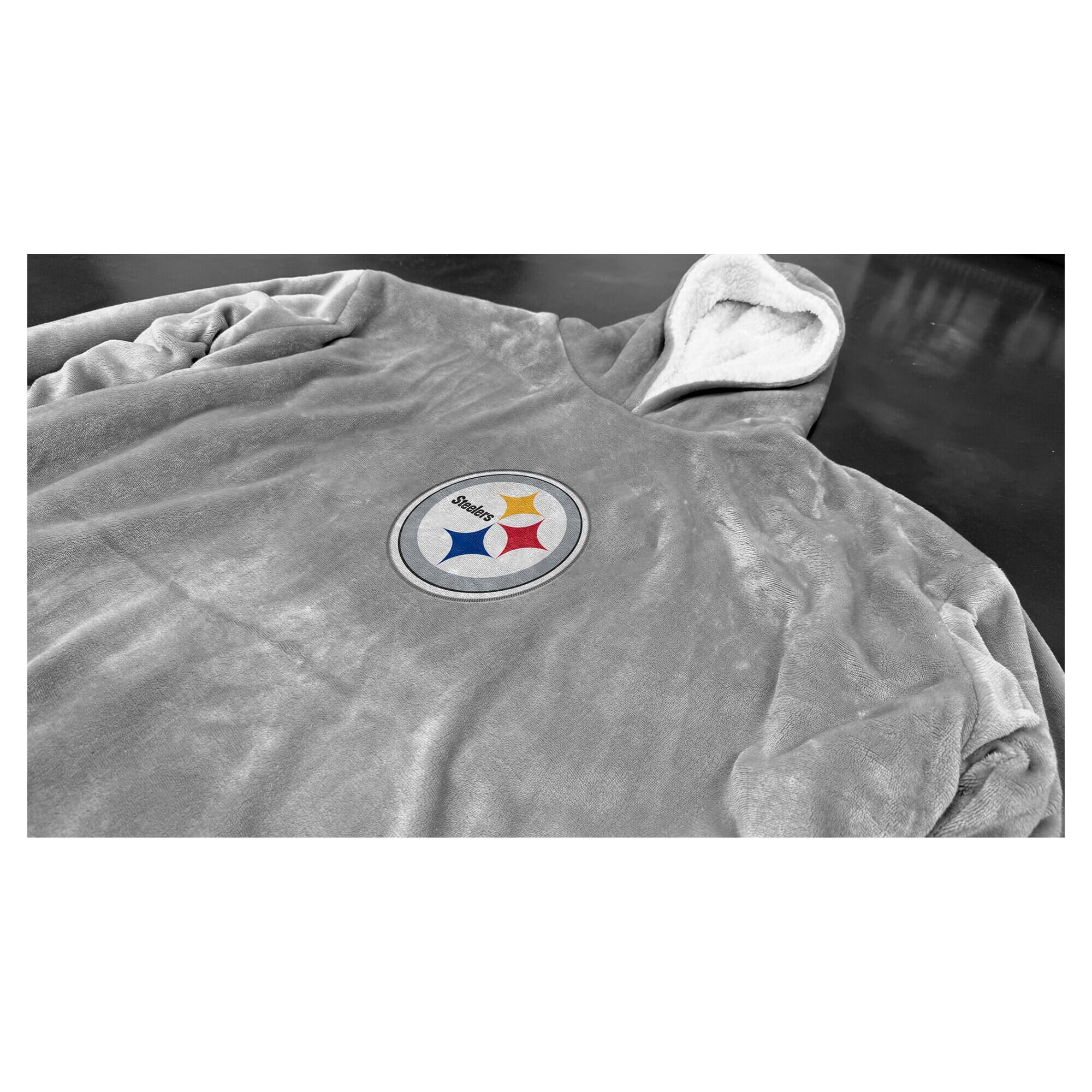 Alt View 1. Pegasus - Pittsburgh Steelers 54" x 72" Big Logo Wearable Blanket - Multicolor.