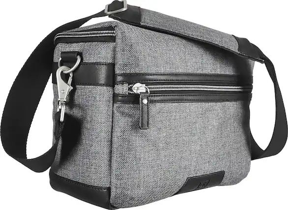 Angle. Platinum™ - Metropolitan Messenger Bag - Gray/Black.