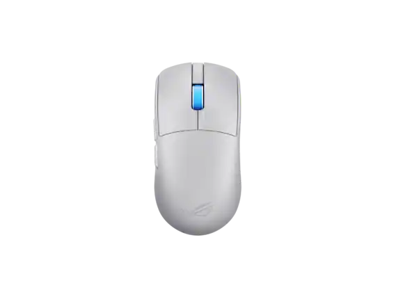 Front. ASUS - ASUS ROG Harpe II Ace Wireless Gaming Mouse (2025) 42K DPI, 8K Polling, 48g, 101hr Battery, Tri-Mode, White - White.