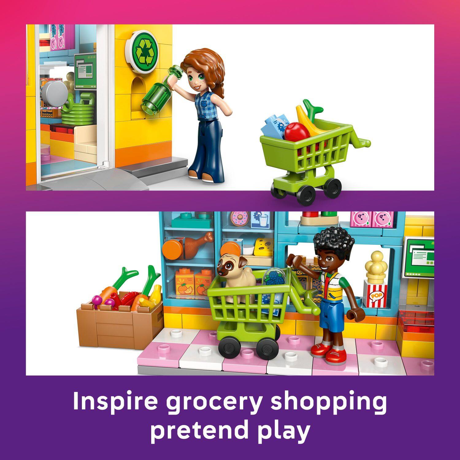 Inspire grocery shopping pretend play
