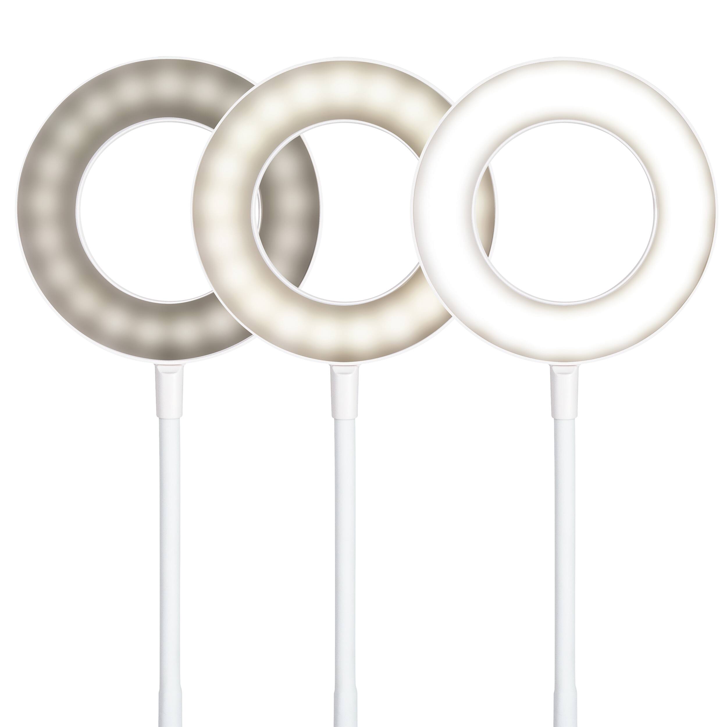 Alt View 1. OttLite - Rechargeable LED Ring Desk Lamp - White.