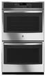 GE - 30" Built-In Double Electric Convection Wall Oven - Stainless Steel - Larger Front