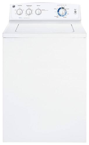 Front Standard. GE - 3.7 Cu. Ft. 13-Cycle Top-Loading Washer - White.