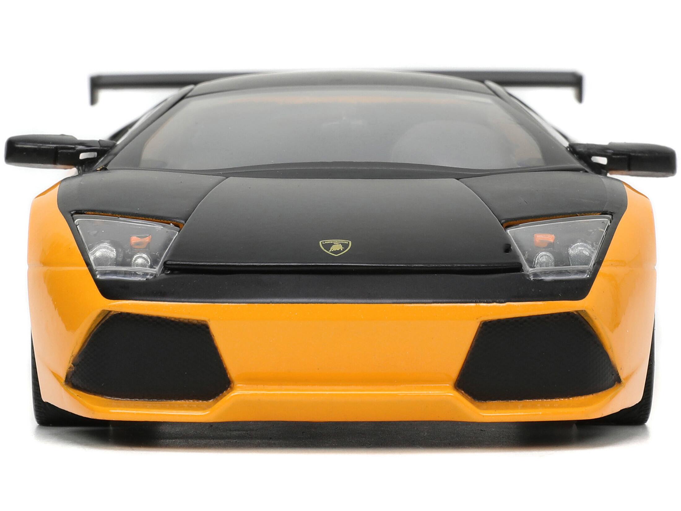 Back. Jada - Lamborghini Murcielago LP 640 Yellow Metallic and Matt Black "Hyper-Spec" Series 1/24 Diecast Model Car by Jada - Yellow Metallic And Matt Black.