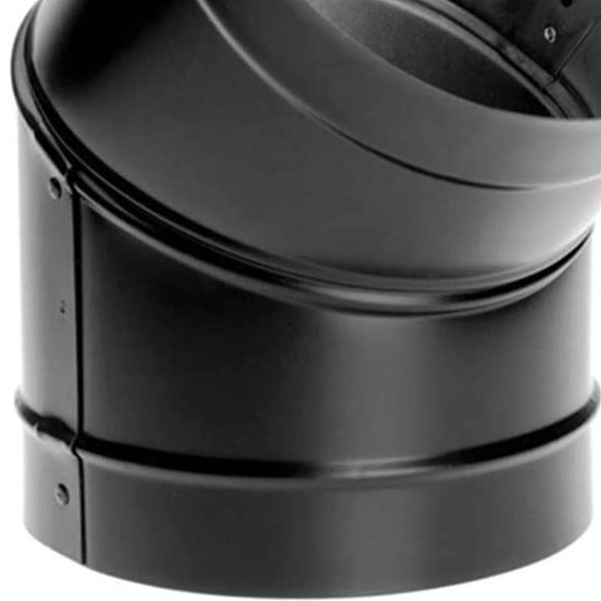 Alt View 6. DuraVent - DuraVent DuraBlack 6" Stainless Steel Single Wall 45 Degree Elbow Stove Pipe - Black.