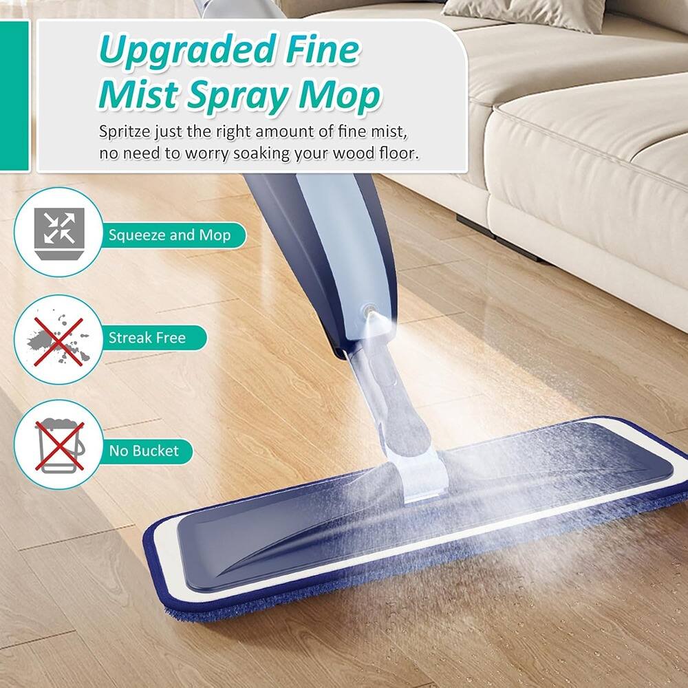 Upgraded Fine Mist Spray Mop

Spritz just the right amount of fine mist, no need to worry soaking your wood floor.

- Squeeze and Mop
- Streak Free
- No Bucket