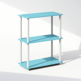 Furinno - Turn-N-Tube 3-Tier Multipurpose Compact Display Rack, Shelving Unit, Bookcase - Light Blue/White