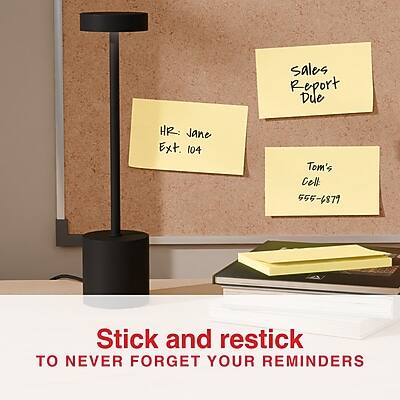 HR: Jane  
Ext. 104  

Sales Report Due  

Tom's Cell  
555-6879  

Stick and restick  
TO NEVER FORGET YOUR REMINDERS