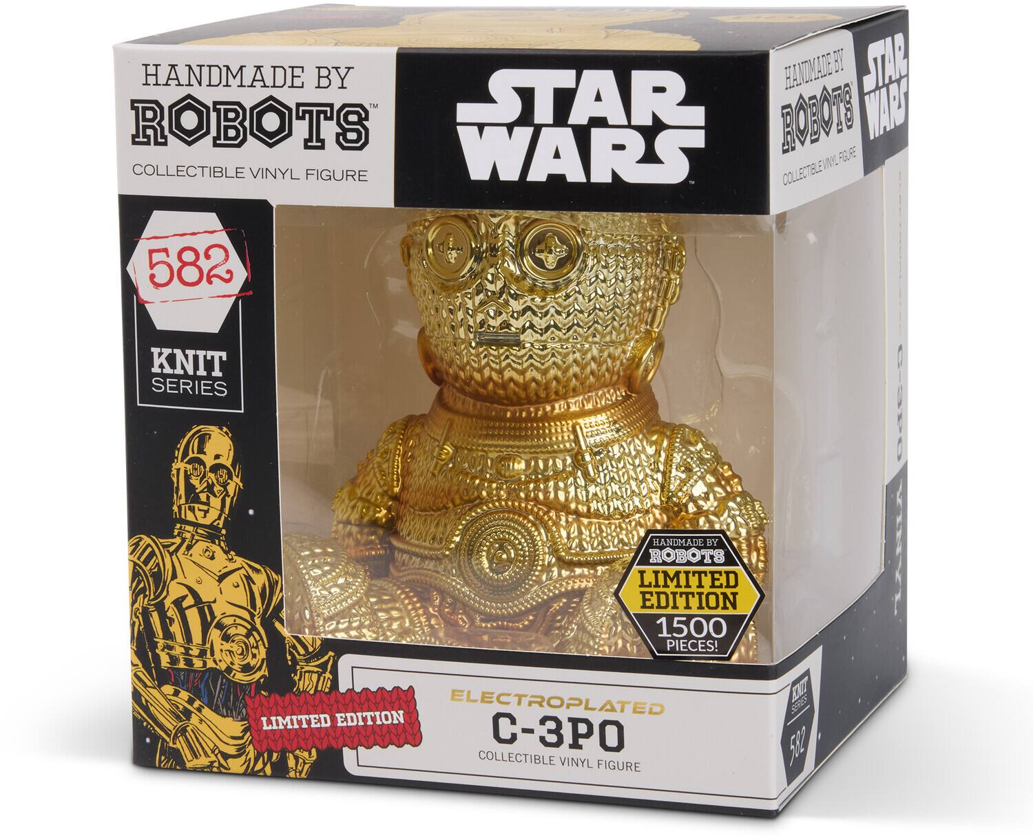HANDMADE BY ROBOTS™ STAR WARS COLLECTIBLE VINYL FIGURE

582 KNIT SERIES

HANDMADE BY ROBOTS LIMITED EDITION 1500 PIECES!

ELECTROPLATED C-3PO COLLECTIBLE VINYL FIGURE

LIMITED EDITION - 3P