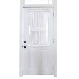 Ellis Curtain - Ellis Stacey 1.5" Rod Pocket High Quality Fabric Solid Color Door Panel 41"x36" - White