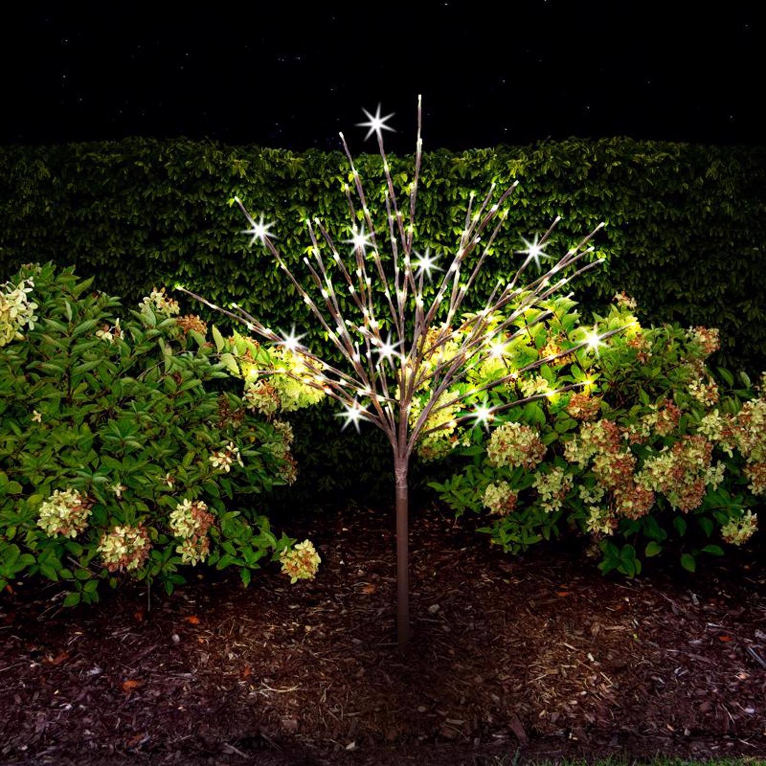 Back. Celebrations - Celebrations Platinum LED Pure White Light Burst 32 in. Yard Decor - White.