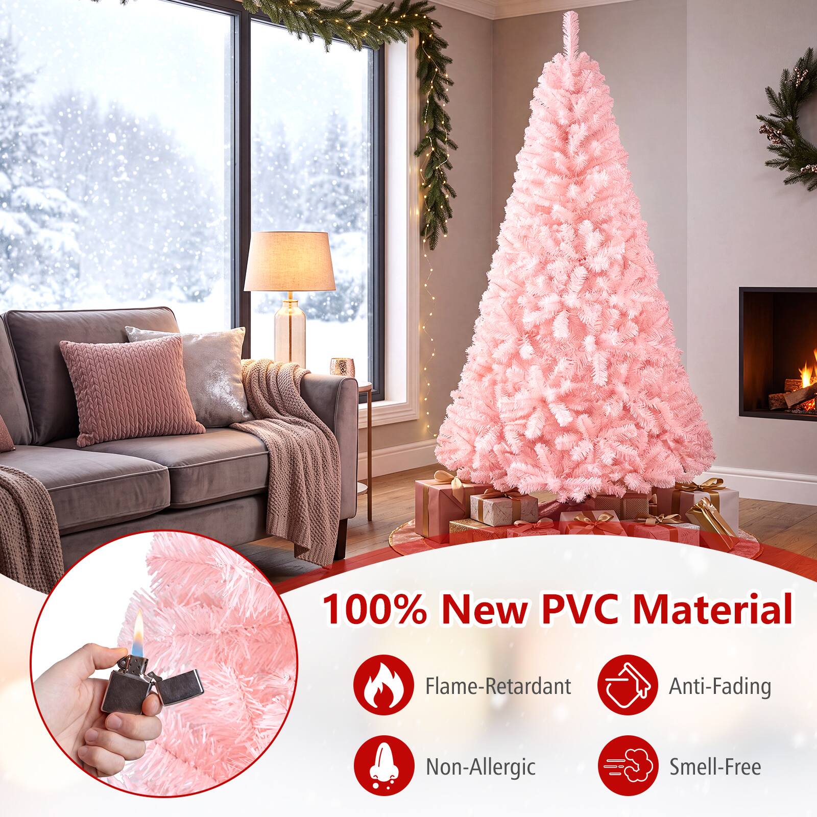 100% New PVC Material  
Flame-Retardant  
Anti-Fading  
Non-Allergic  
Smell-Free