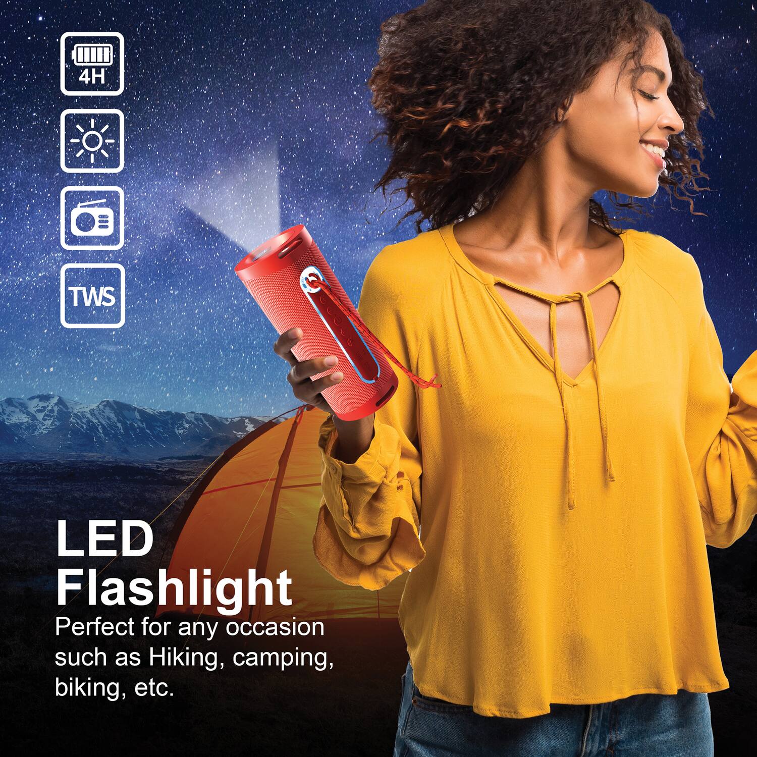 LED Flashlight  
Perfect for any occasion such as Hiking, camping, biking, etc.