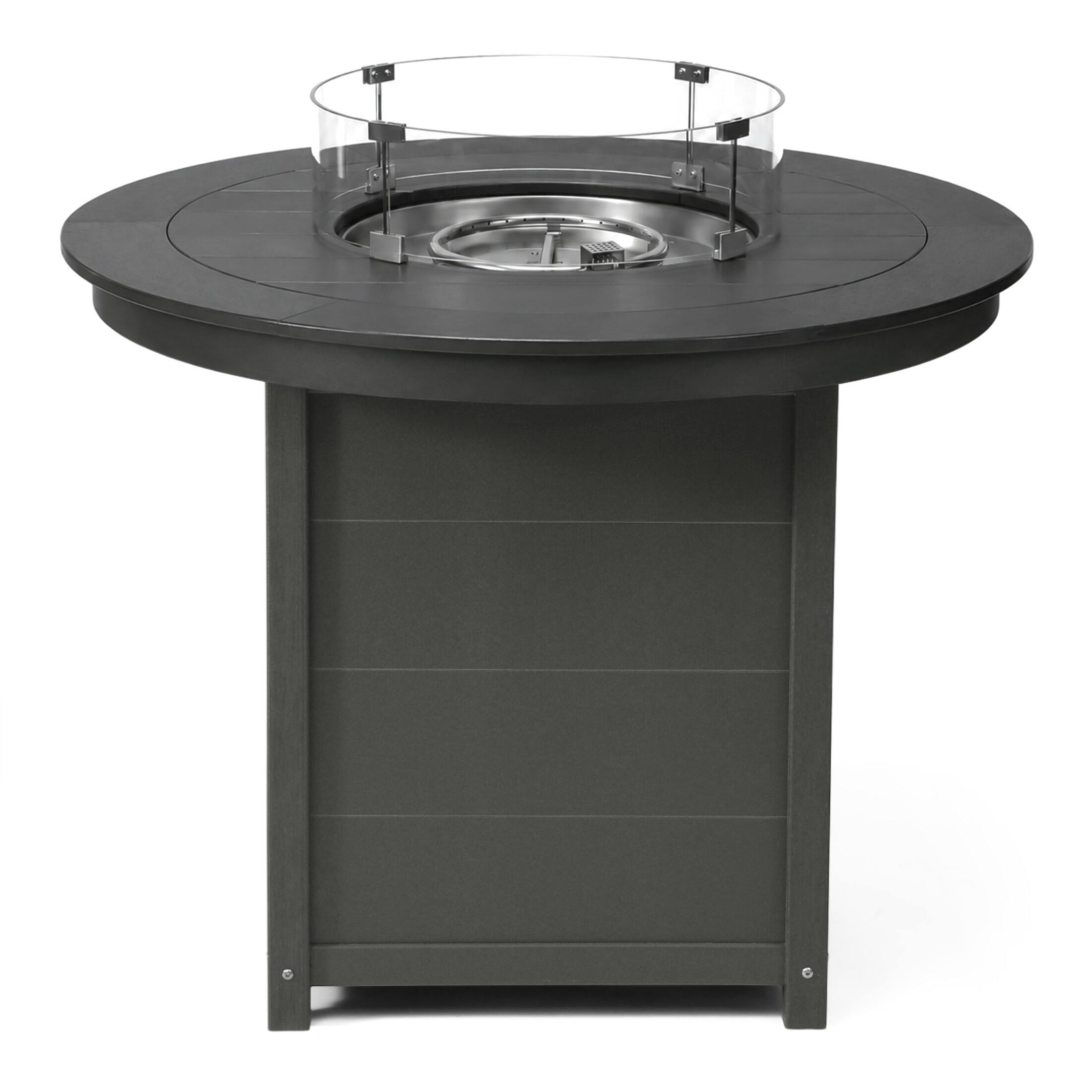 Back. WestinTrends - WestinTrends Helios 47" Modern Outdoor Patio Propane Round Counter Height Fire Pit Table - Gray.