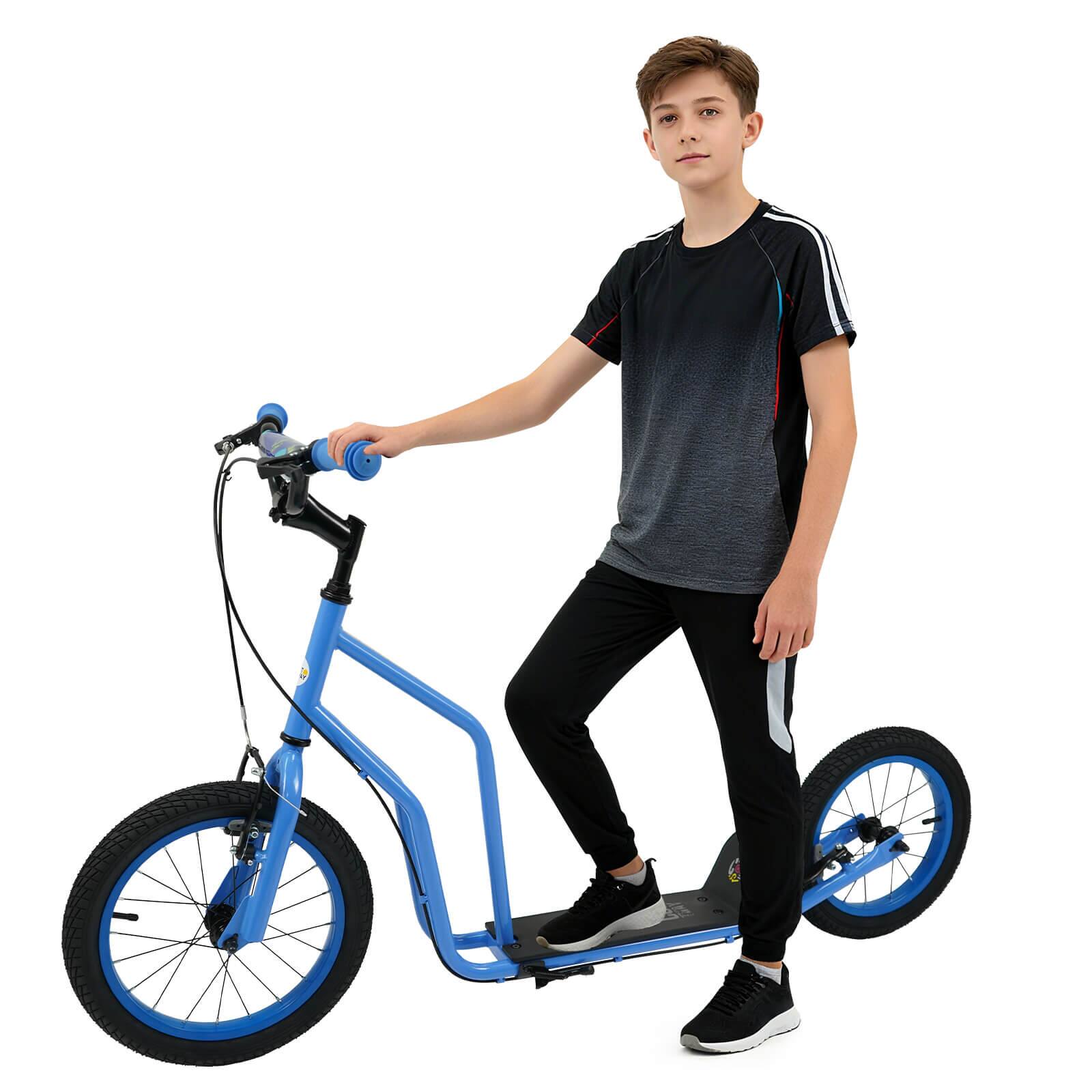 Alt View 9. Costway - Costway Youth Scooter Kick Scooter with Adjustable Handlebar Dual Brakes for Teens - Navy.