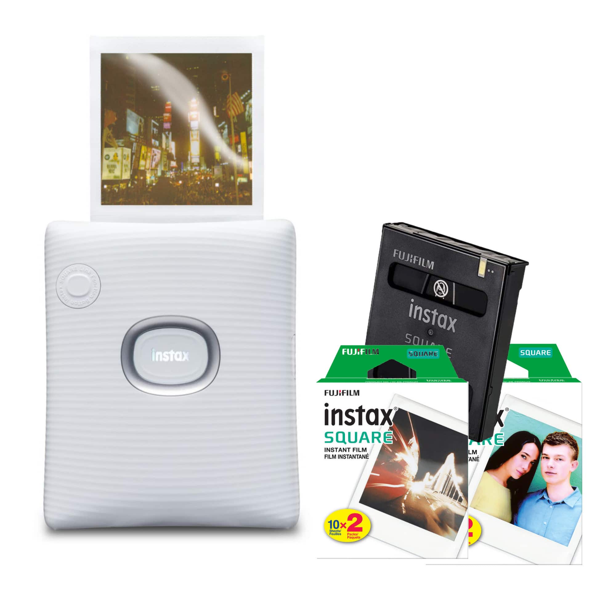Fujifilm International - Fujifilm INSTAX Square Link Instant Printer (White) with instax Film(40 Exp)