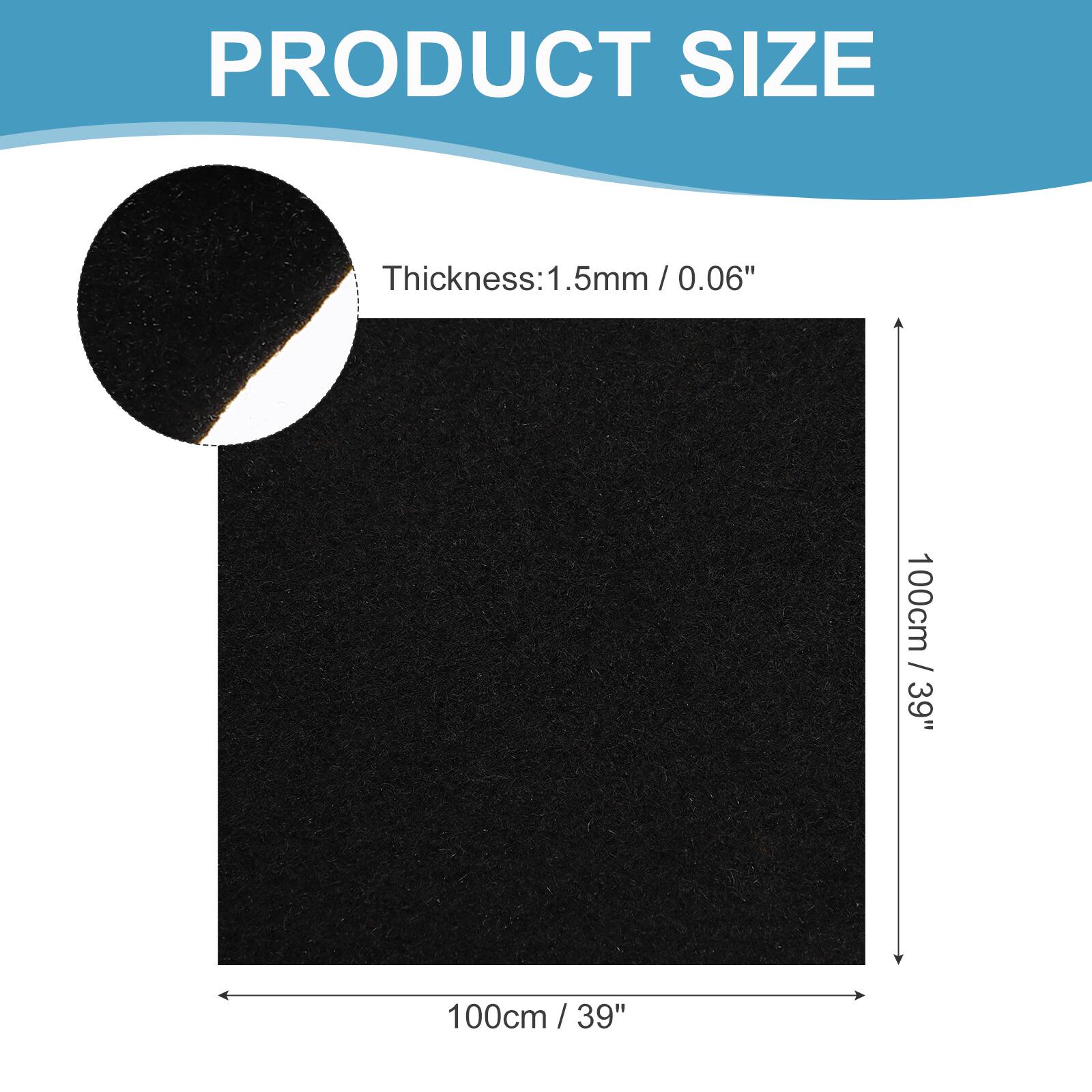 PRODUCT SIZE

Thickness: 1.5mm / 0.06"

100cm / 39" x 100cm / 39"