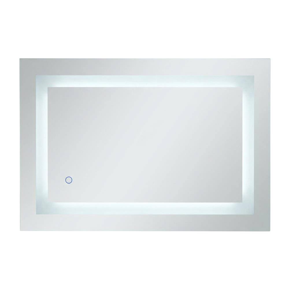 Front. Elegant Decor - Helios 20in x 30in Hardwired LED mirror - Silver.