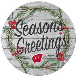 Jardine - Wisconsin Badgers 20'' x 20'' Season's Greetings Circle - White