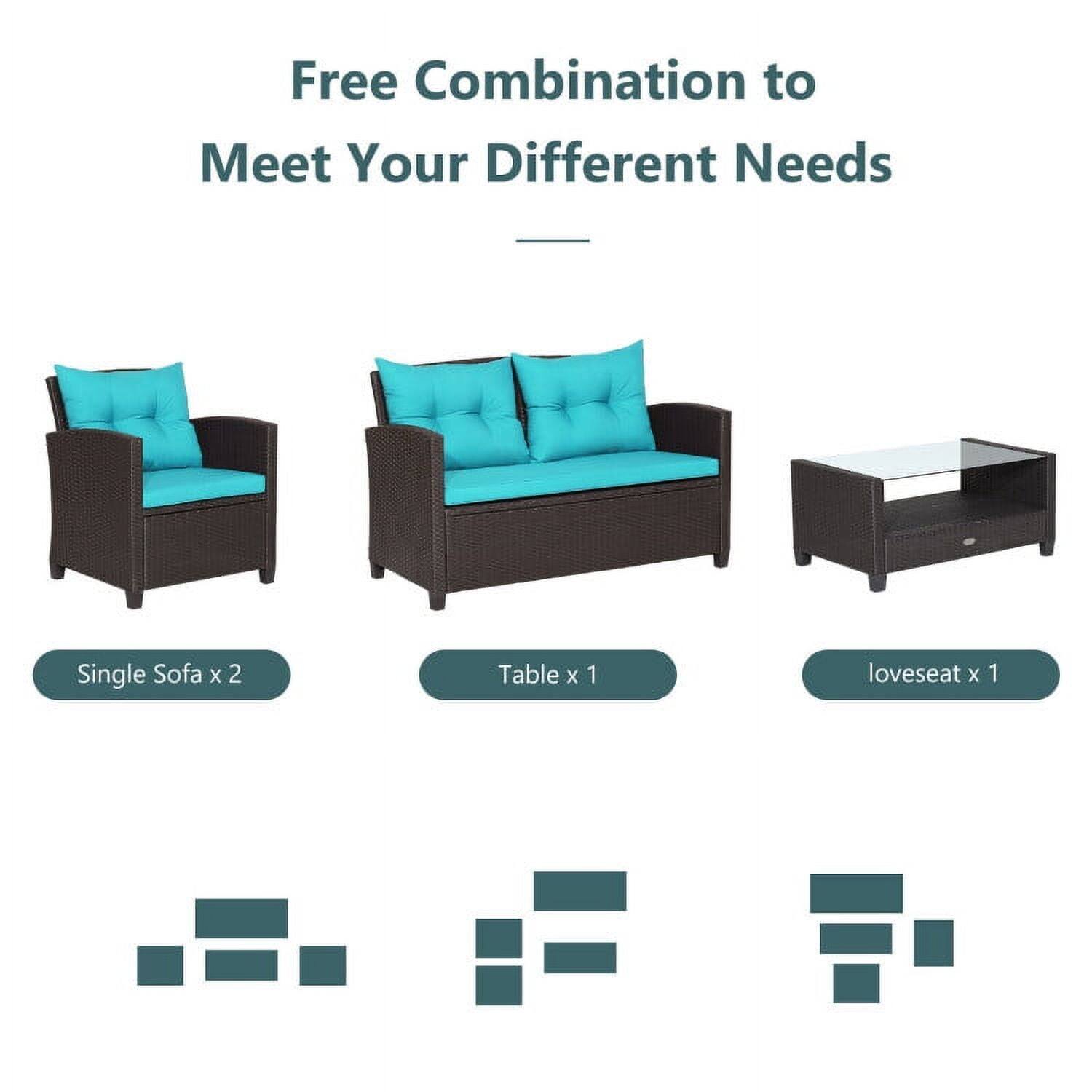 Free Combination to Meet Your Different Needs

- Single Sofa x 2
- Table x 1
- loveseat x 1