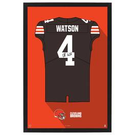 Sporticulture - Deshaun Watson Cleveland Browns Home Jersey Framed Art Print - Brown