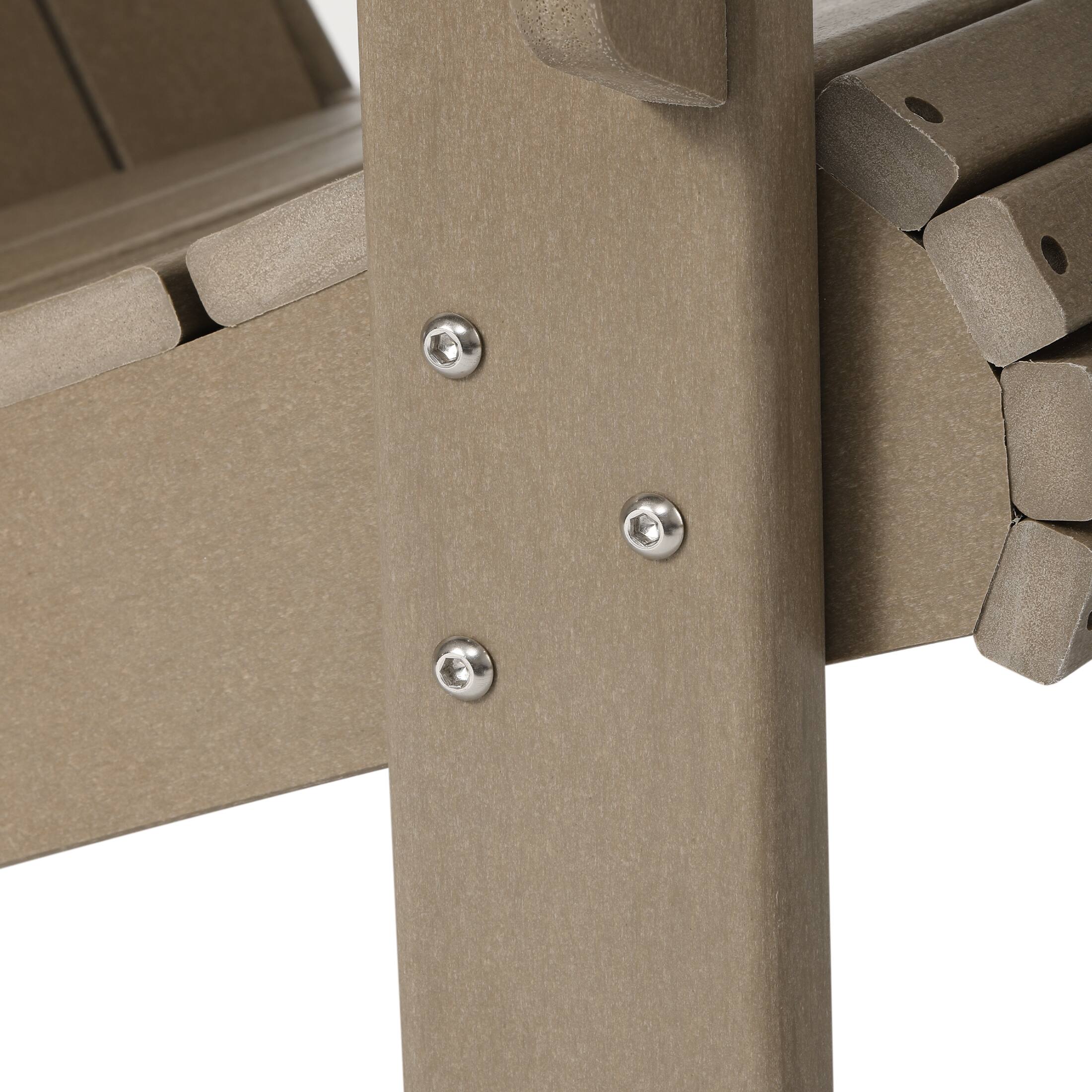 Alt View 6. WestinTrends - WestinTrends Highland Outdoor Patio HDPE Adirondack Chair With Cup Holder - Weathered Wood.