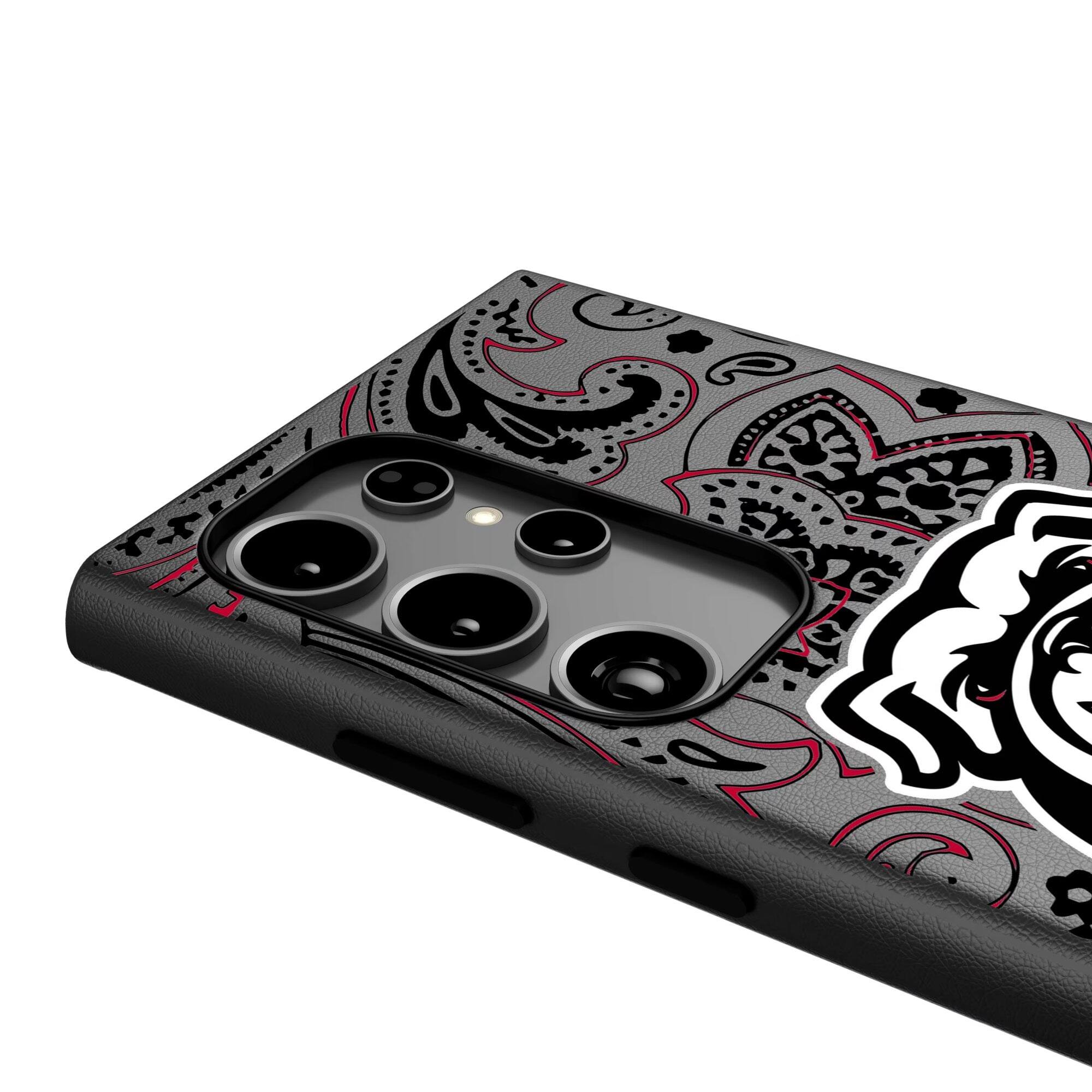 Alt View 3. Keyscaper - Georgia Bulldogs UGA Galaxy Magnetic Bump Case - S24 Ultra - Black.