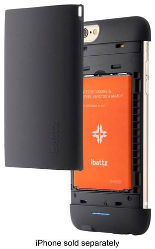 Front. iBattz - Mojo Refuel Invictus External Battery Case for Apple® iPhone® 6 - Black.