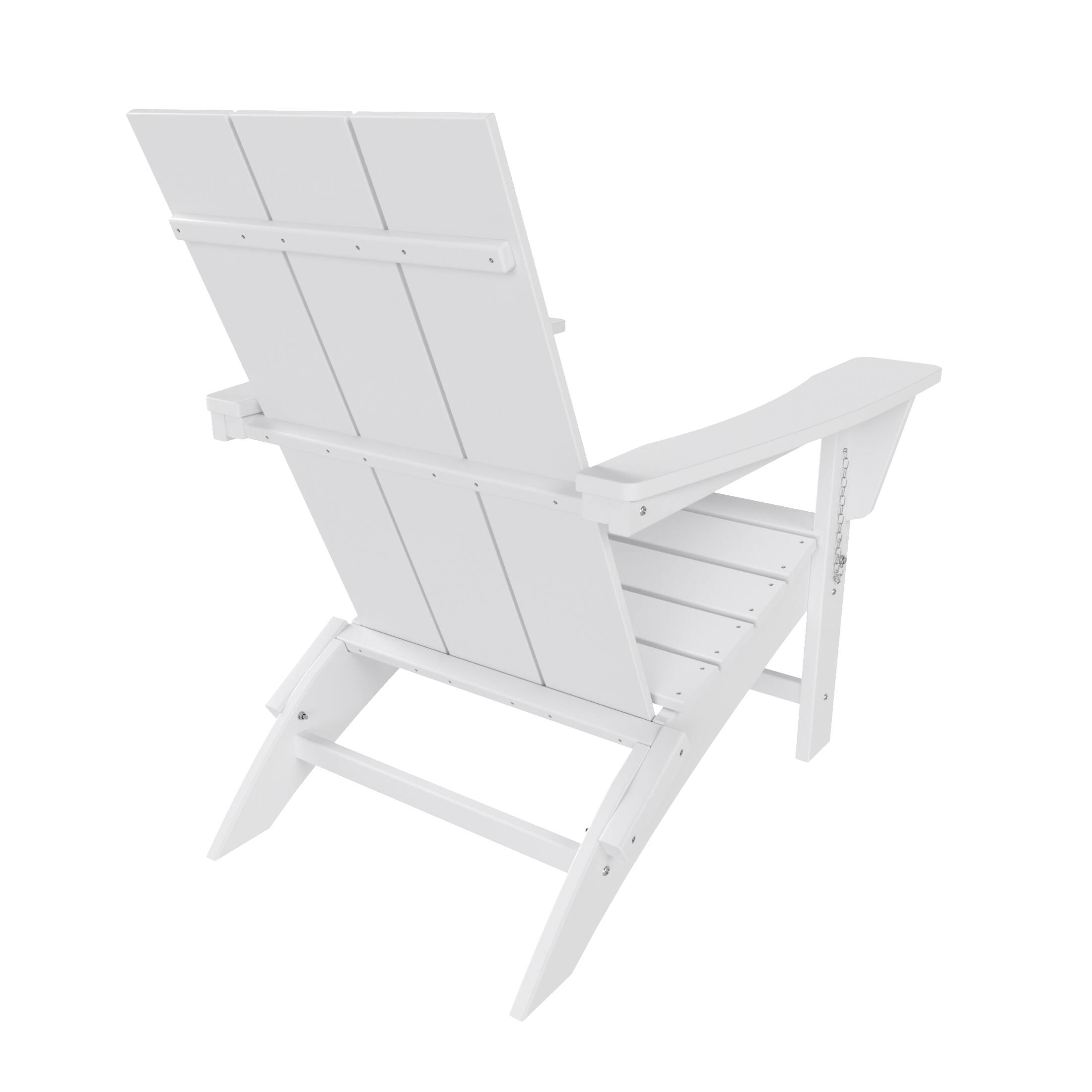 Alt View 1. WestinTrends - WestinTrends Ashore Outdoor HDPE Modern Folding Adirondack Chair - White.