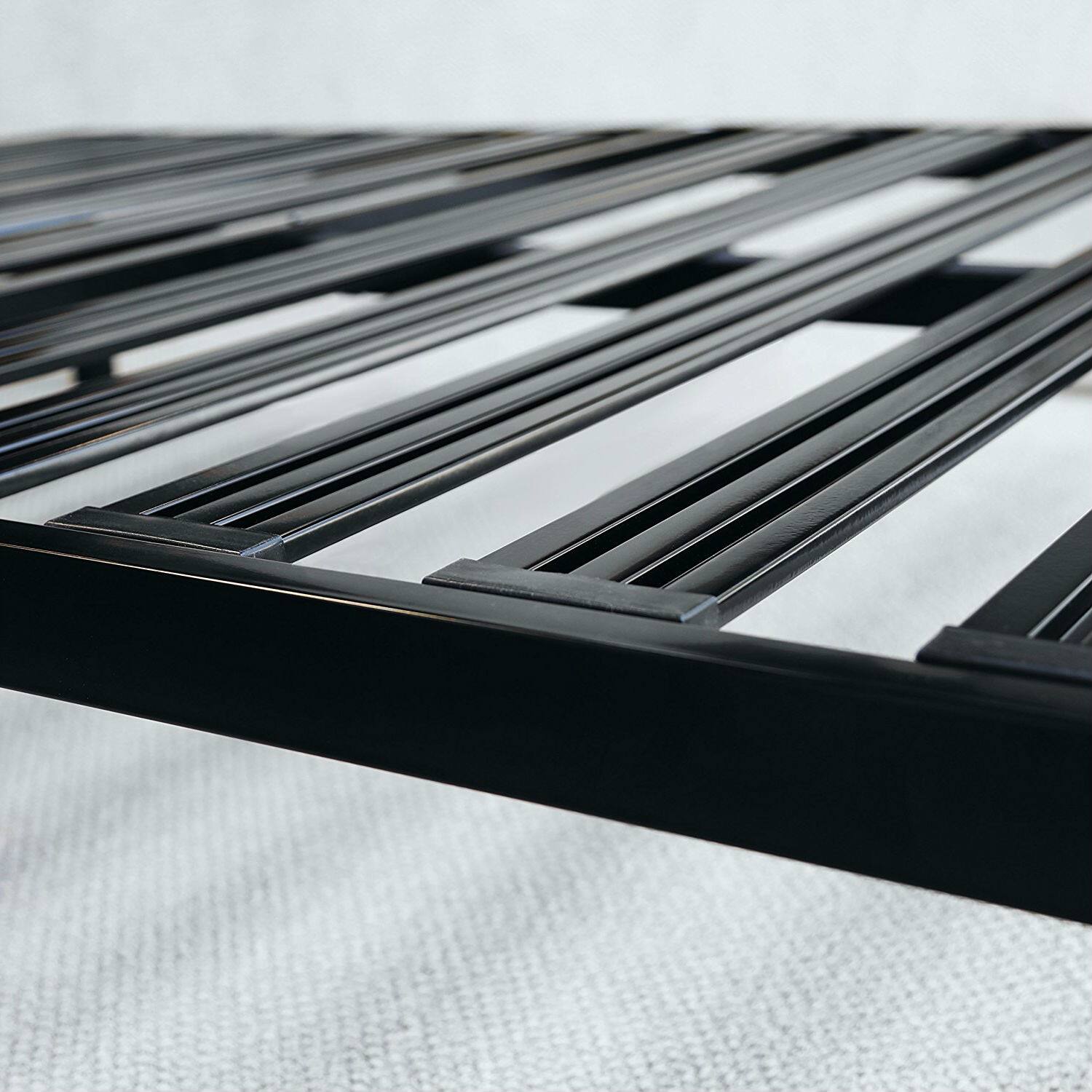 Angle. Hivvago - Hivvago Twin XL Heavy Duty Wide Slat Steel Platform Bed Frame - Black.
