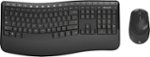 Microsoft - Comfort Desktop 5050 Ergonomic Full-size Wireless Keyboard and Mouse Bundle - Black