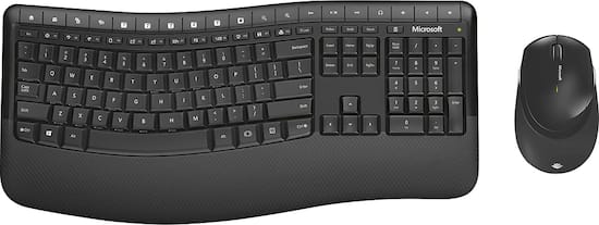 Microsoft Wireless Comfort Desktop 5050 Curved Keyboard And Mouse Black Pp4 00001 Best Buy