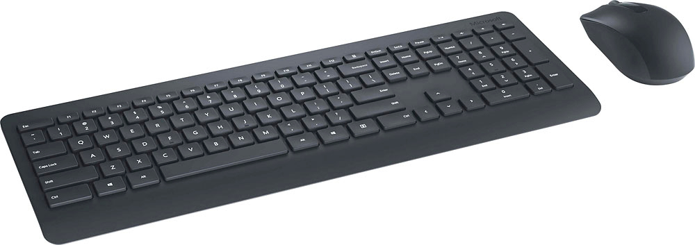 Angle View: Microsoft - Desktop 900 Full-size Wireless Keyboard and Mouse Bundle - Black