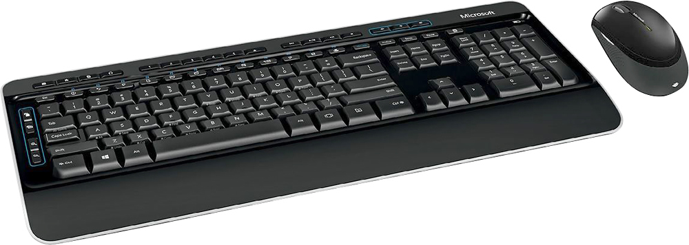 Angle View: Microsoft - Desktop 3050 Full-size Wireless Keyboard and Mouse Bundle - Black