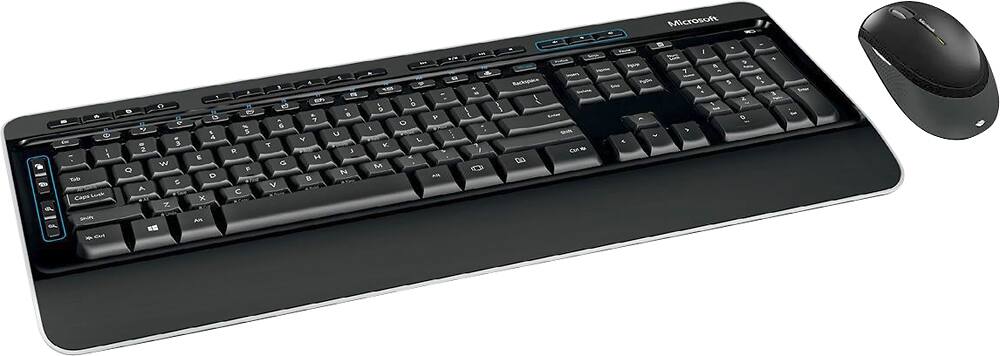 Angle. Microsoft - Desktop 3050 Full-size Wireless Keyboard and Mouse Bundle - Black.